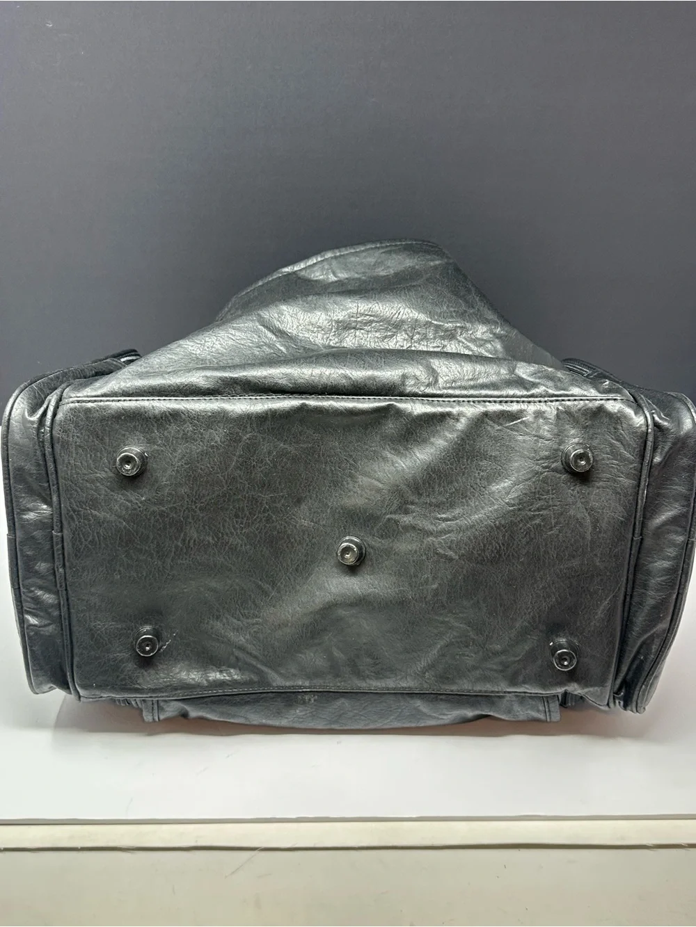 Vintage National Wild Turkey Federation Sponser Duffel Bag Black Leather Rare!!
